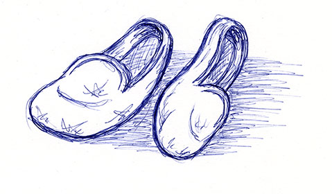 black and white graphic drawing slippers Stock Illustration | Adobe Stock